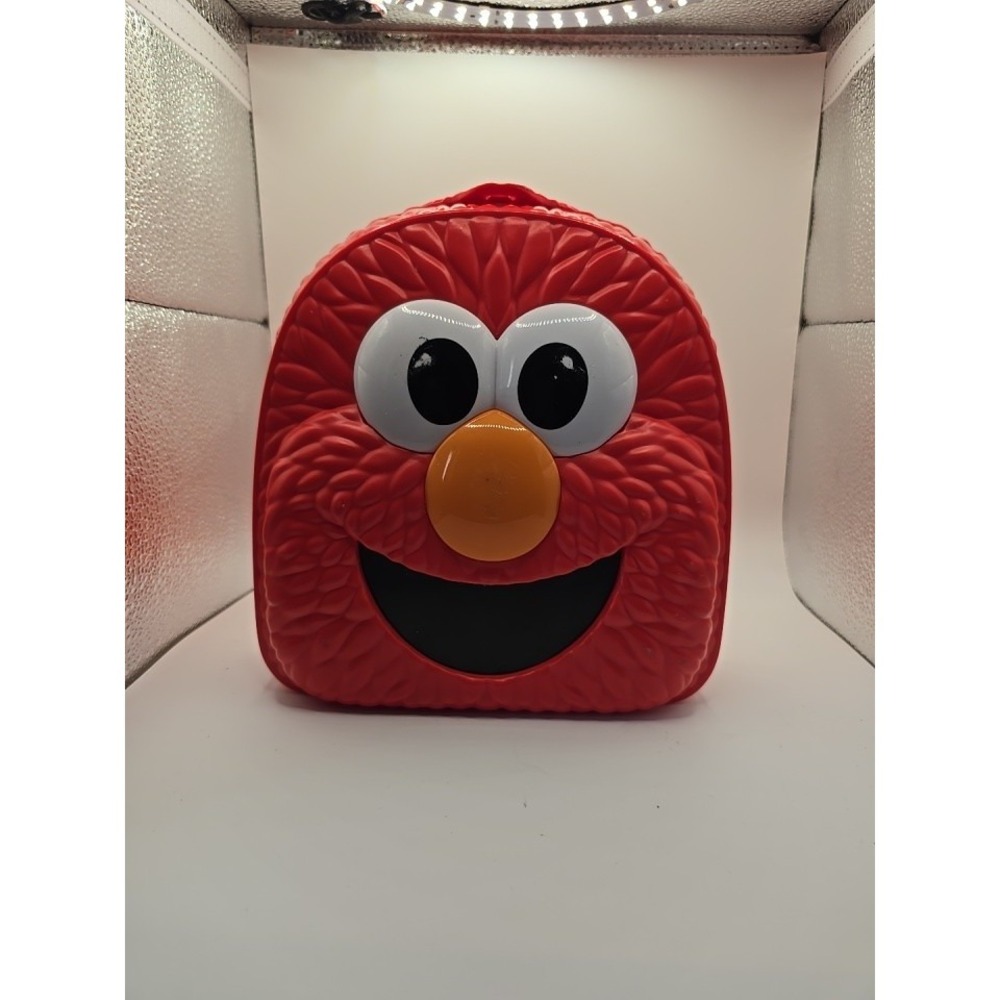 Elmo Playset Backpack Sesame Street Toy Bag Plastic Adjustable Straps